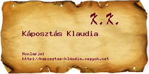 Káposztás Klaudia névjegykártya